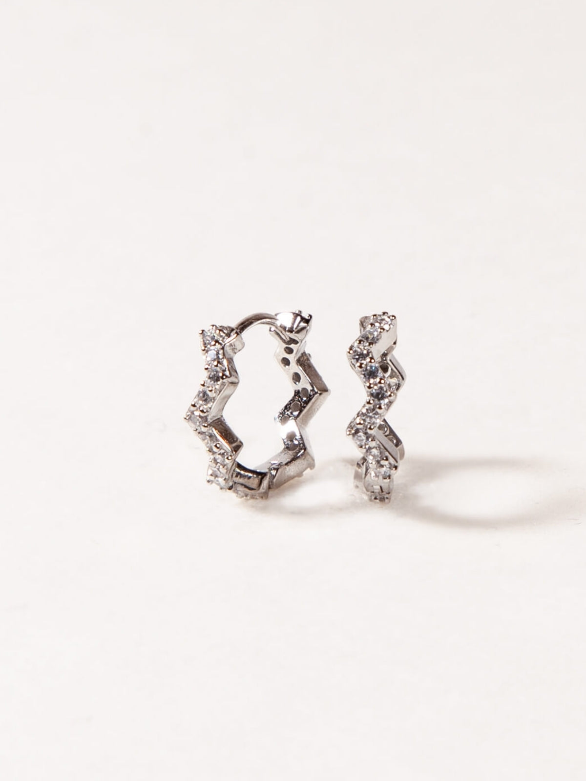 Wavy CZ Pavé Huggies