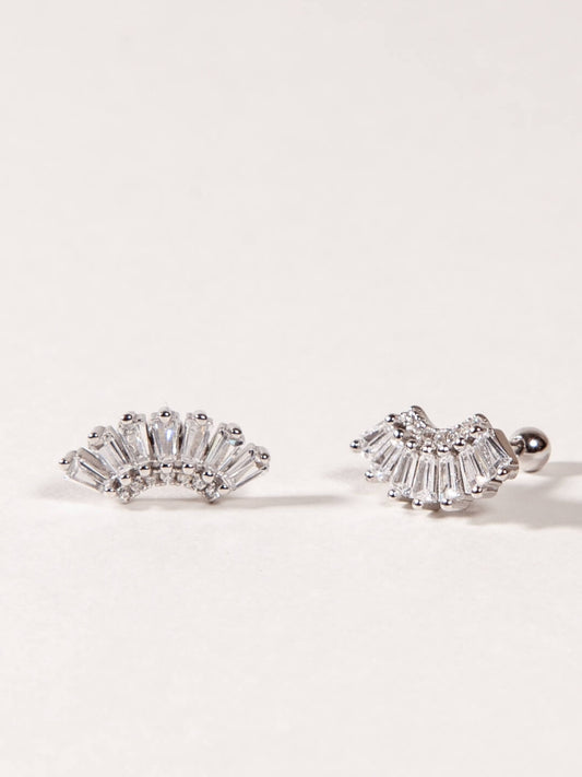 Crown Baguette Studs with Ball Back