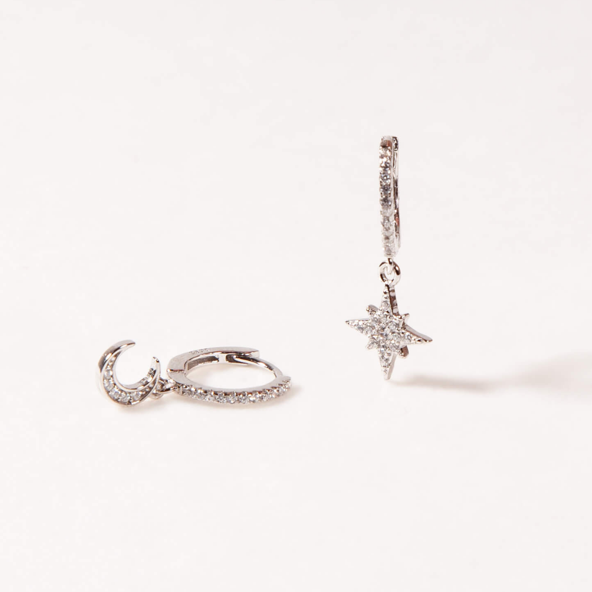 Moon & Star Charm Huggies