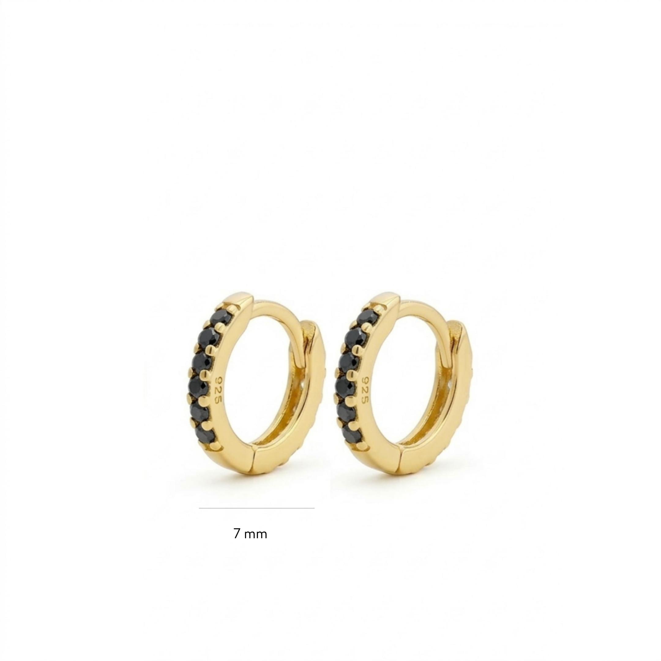 Tiny Black Pave Huggies