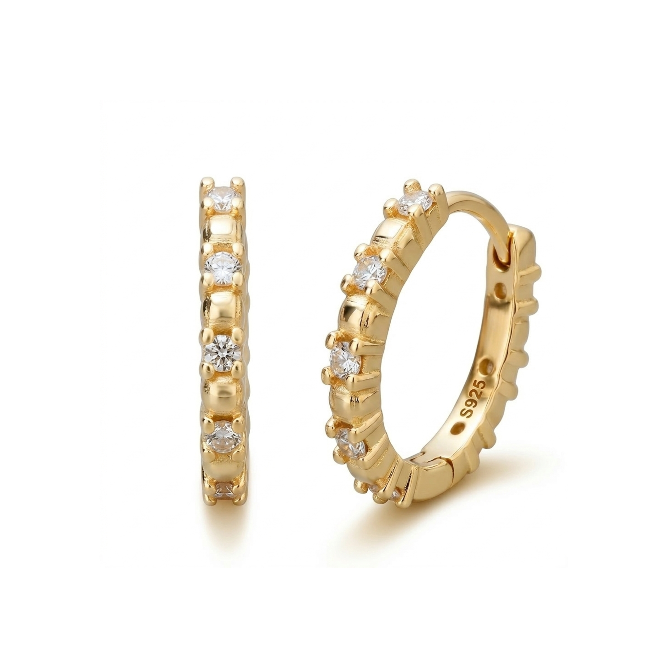 Oval CZ Pavé Huggies