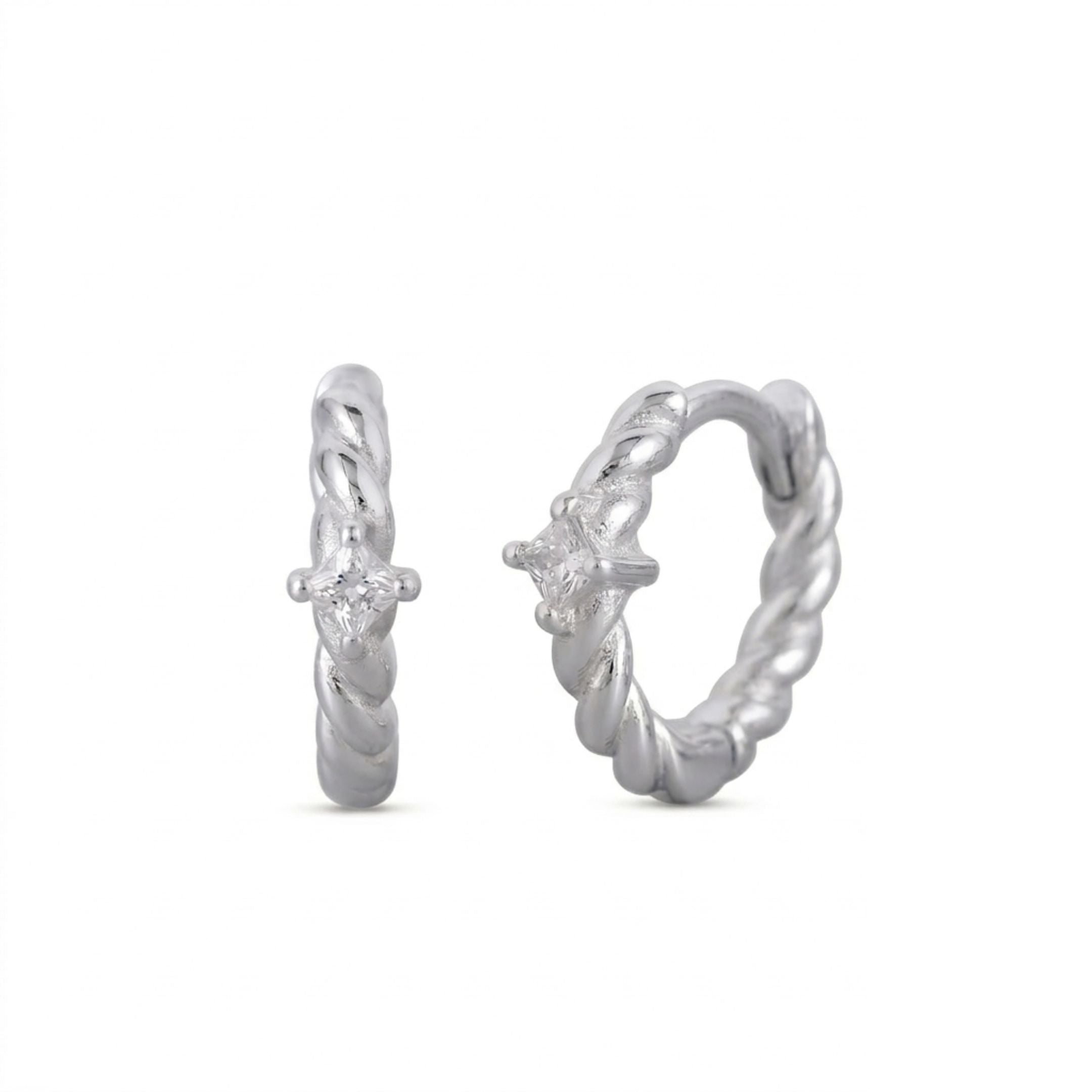 Twist CZ Huggies