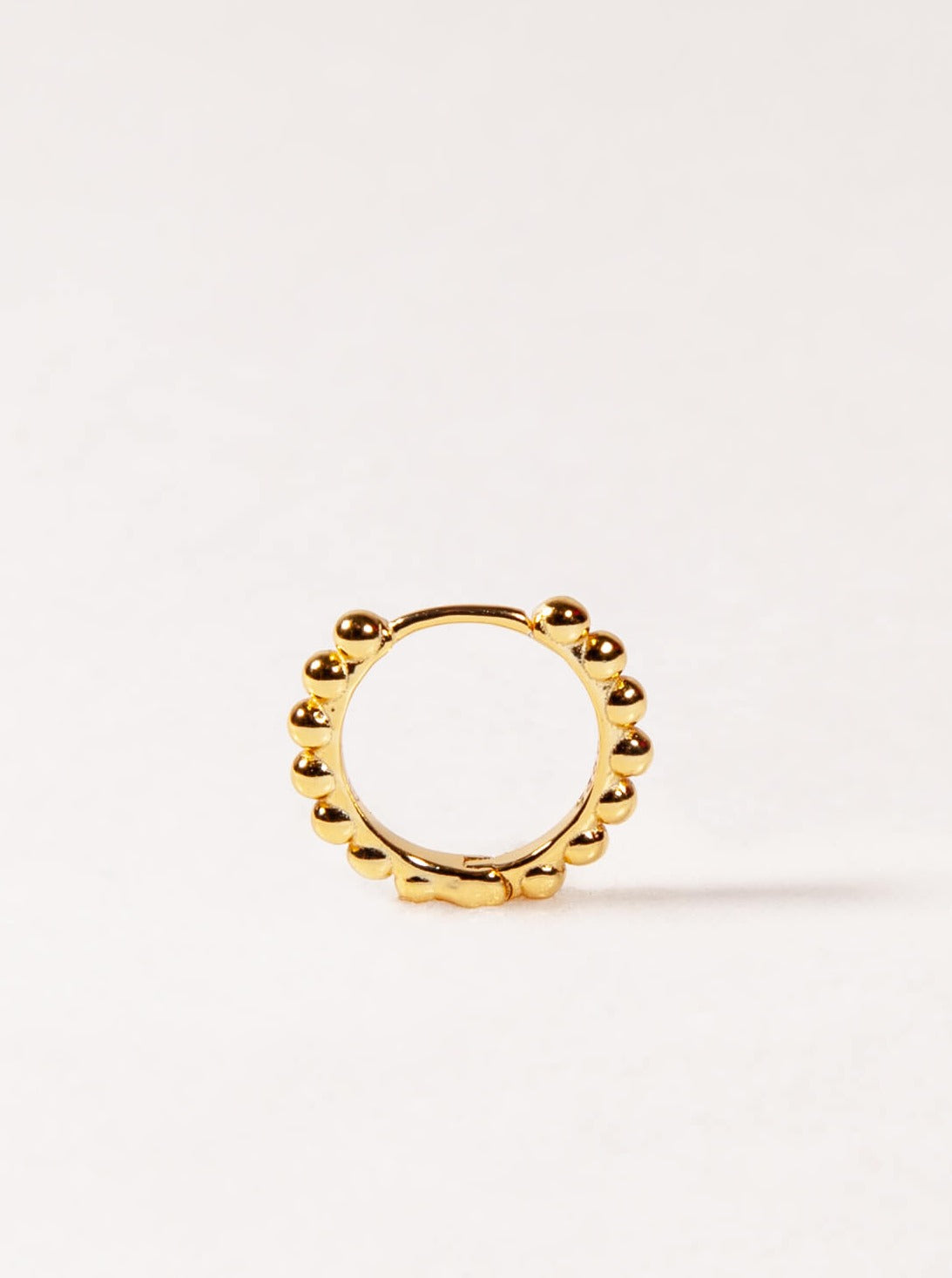 Medium Beaded Huggies in 14K Gold over Sterling Silver