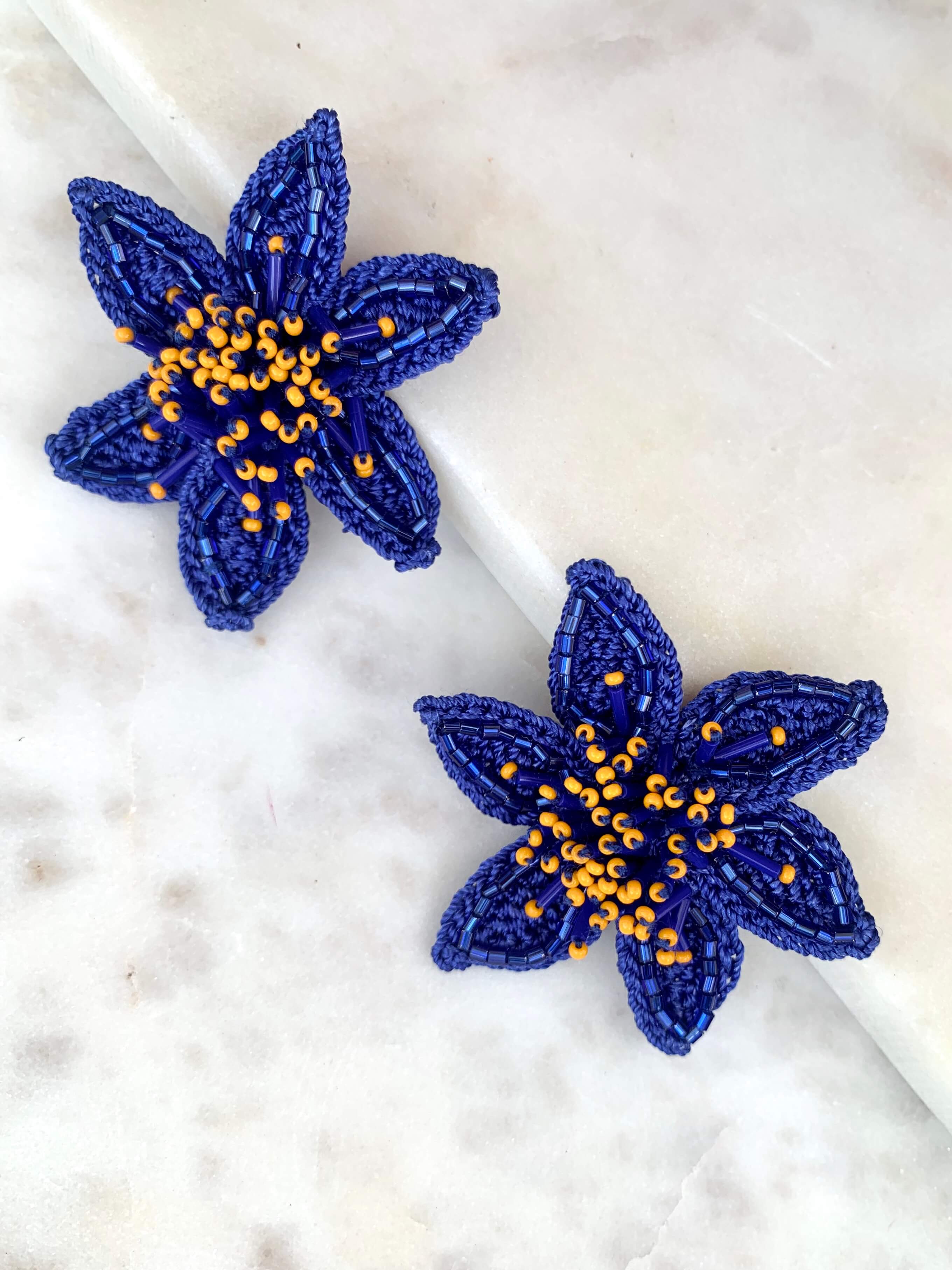 Bead Embroidery Mini Olivia Statement Earrings by Seyyah