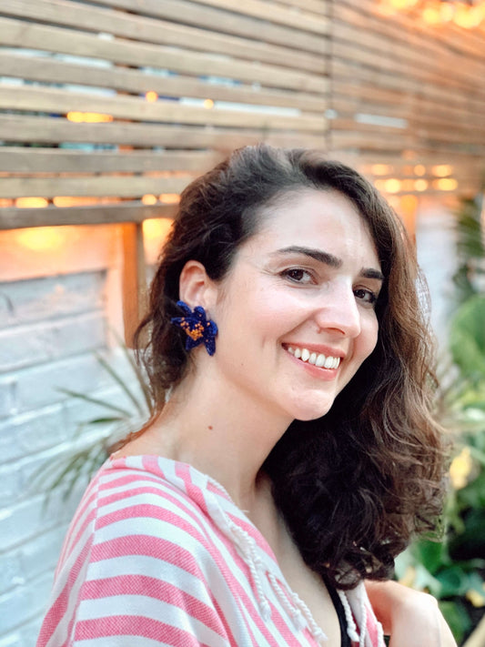 Bead Embroidery Mini Olivia Statement Earrings by Seyyah