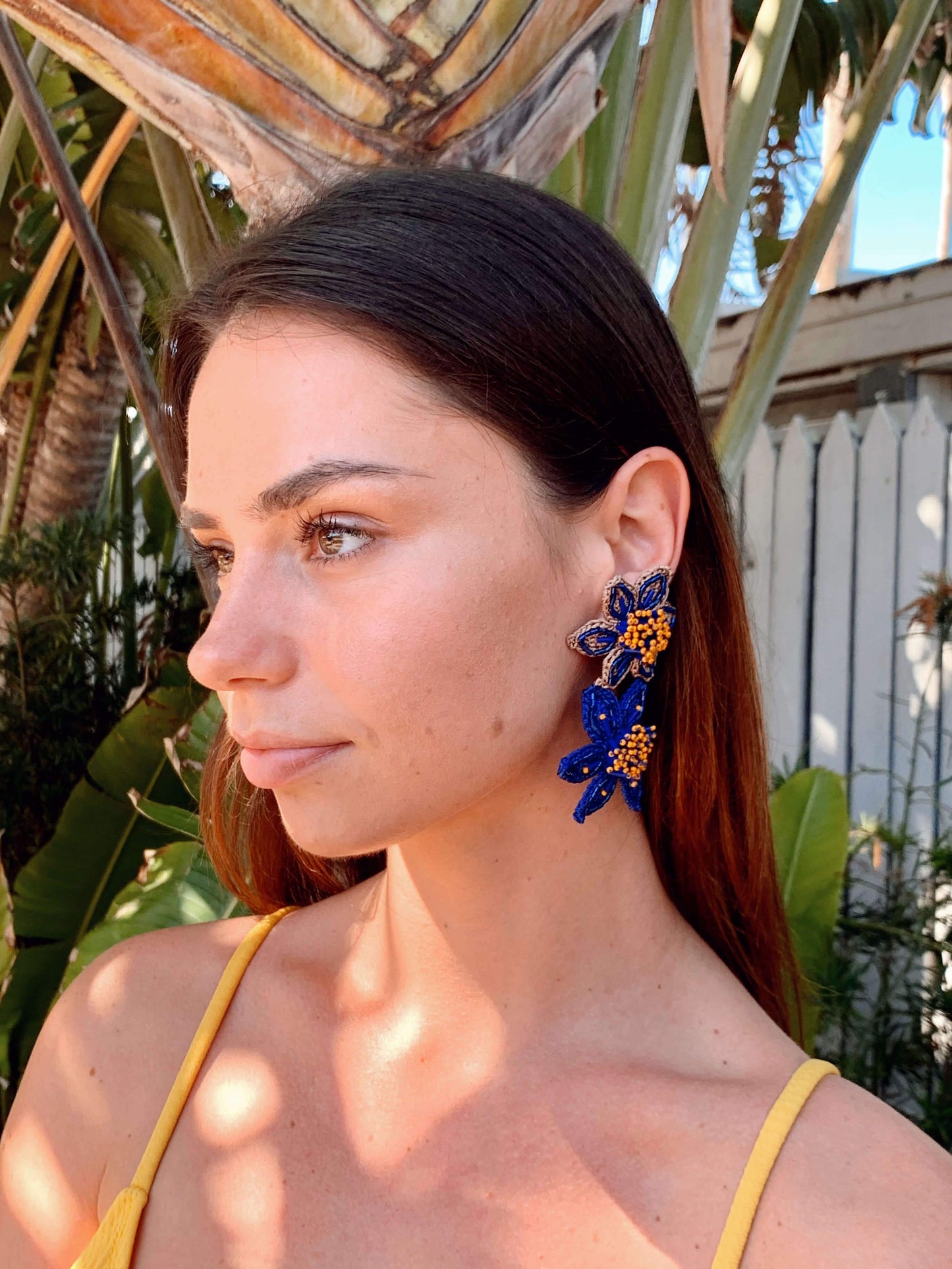 Bead Embroidery Olivia Statement Earrings by Seyyah
