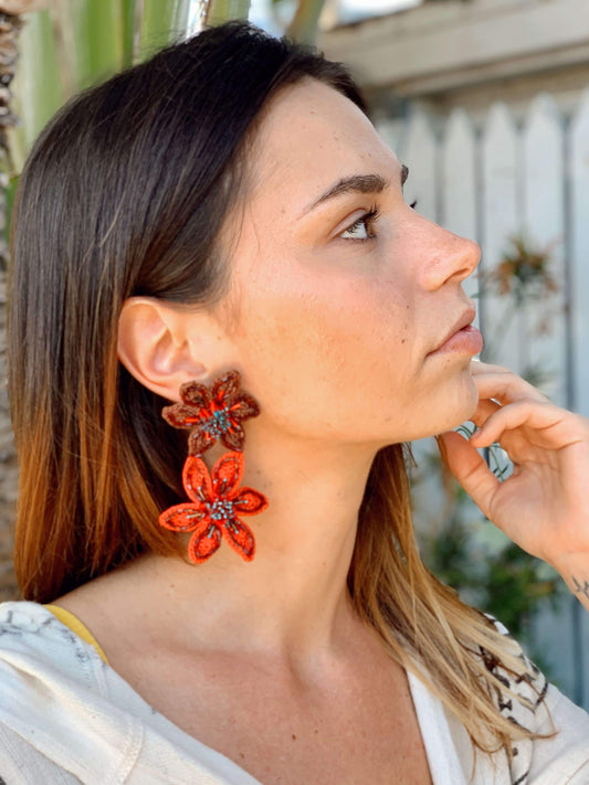 Bead Embroidery Olivia Statement Earrings by Seyyah