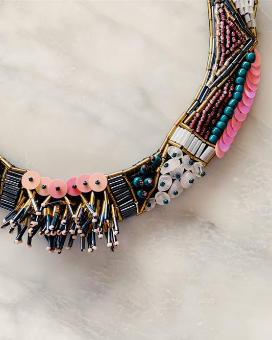 Bead Embroidery Handmade Safiye Necklace by Seyyah