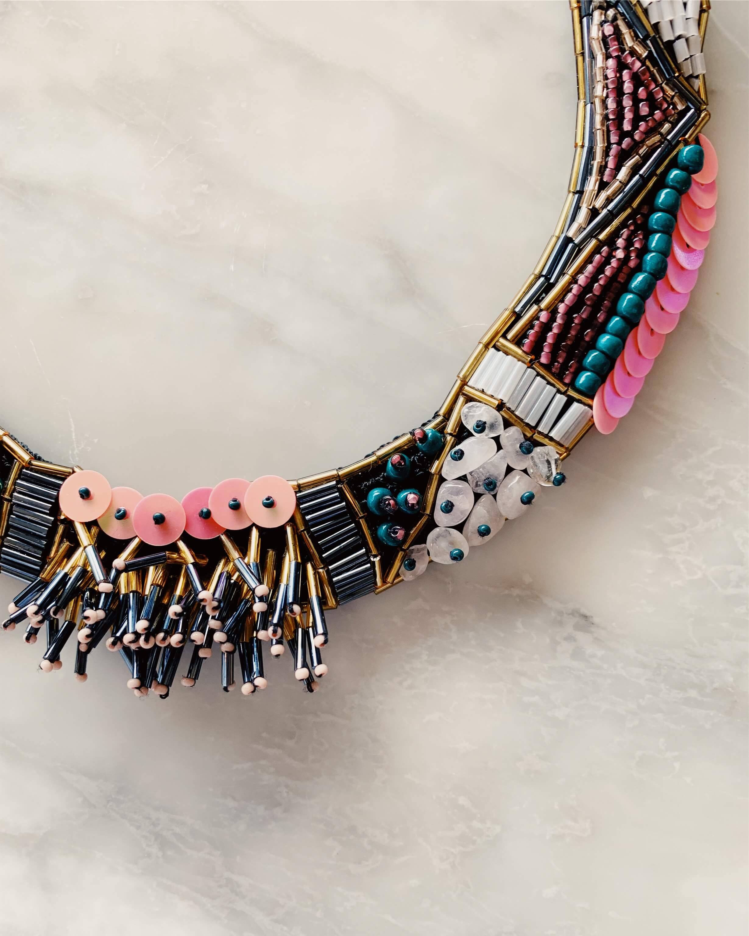 Bead Embroidery Handmade Safiye Necklace by Seyyah