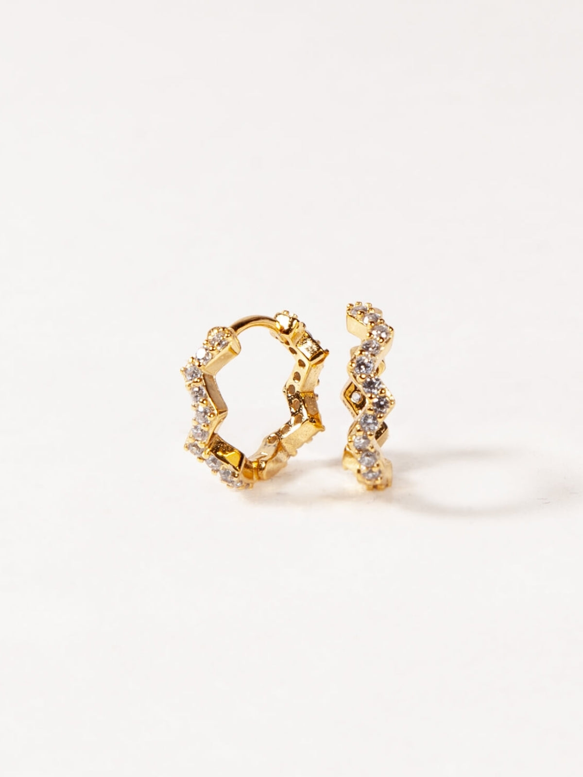 Wavy CZ Pavé Huggies