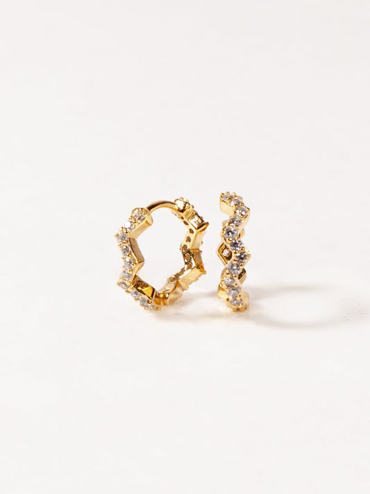 Wavy CZ Pavé Huggies