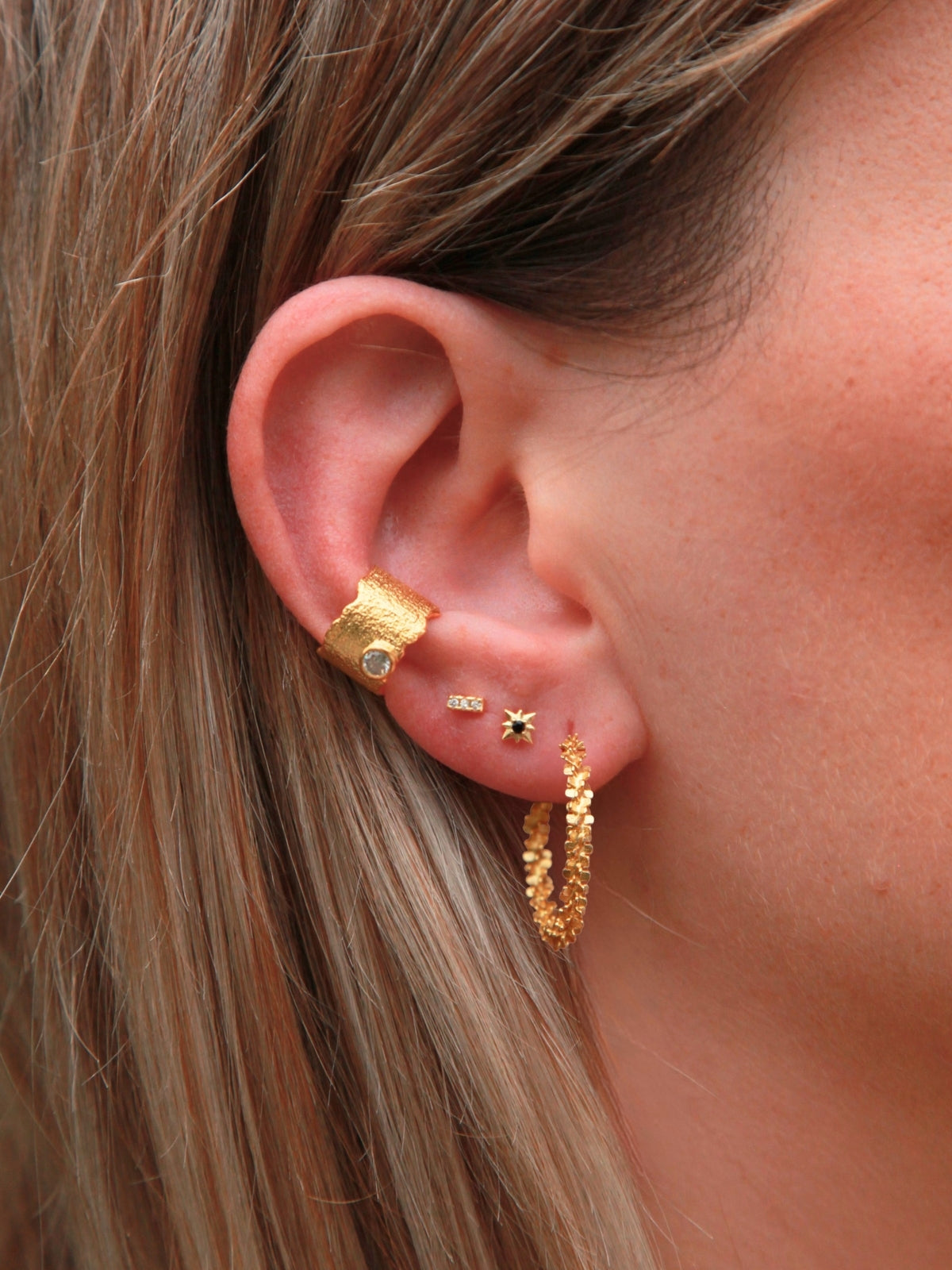 Textured Spike Hoops