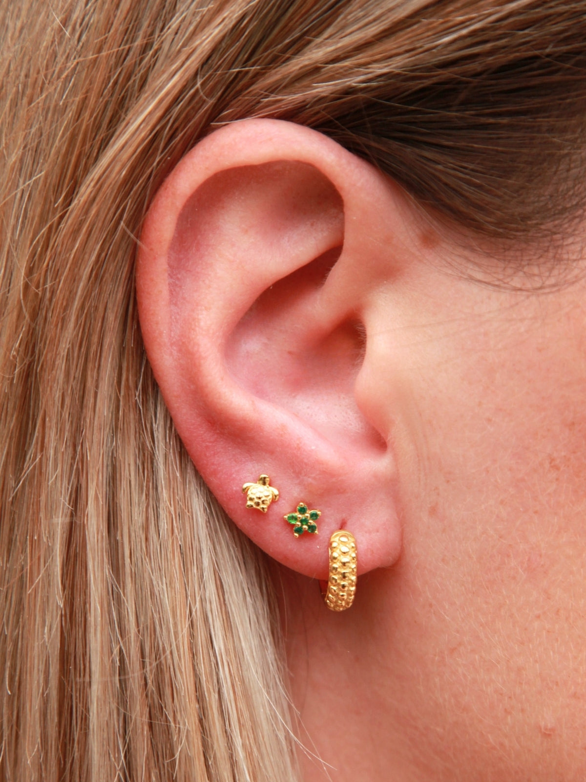 Turtle Studs with Ball Back