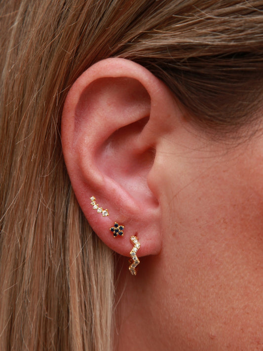 Wavy CZ Pavé Huggies