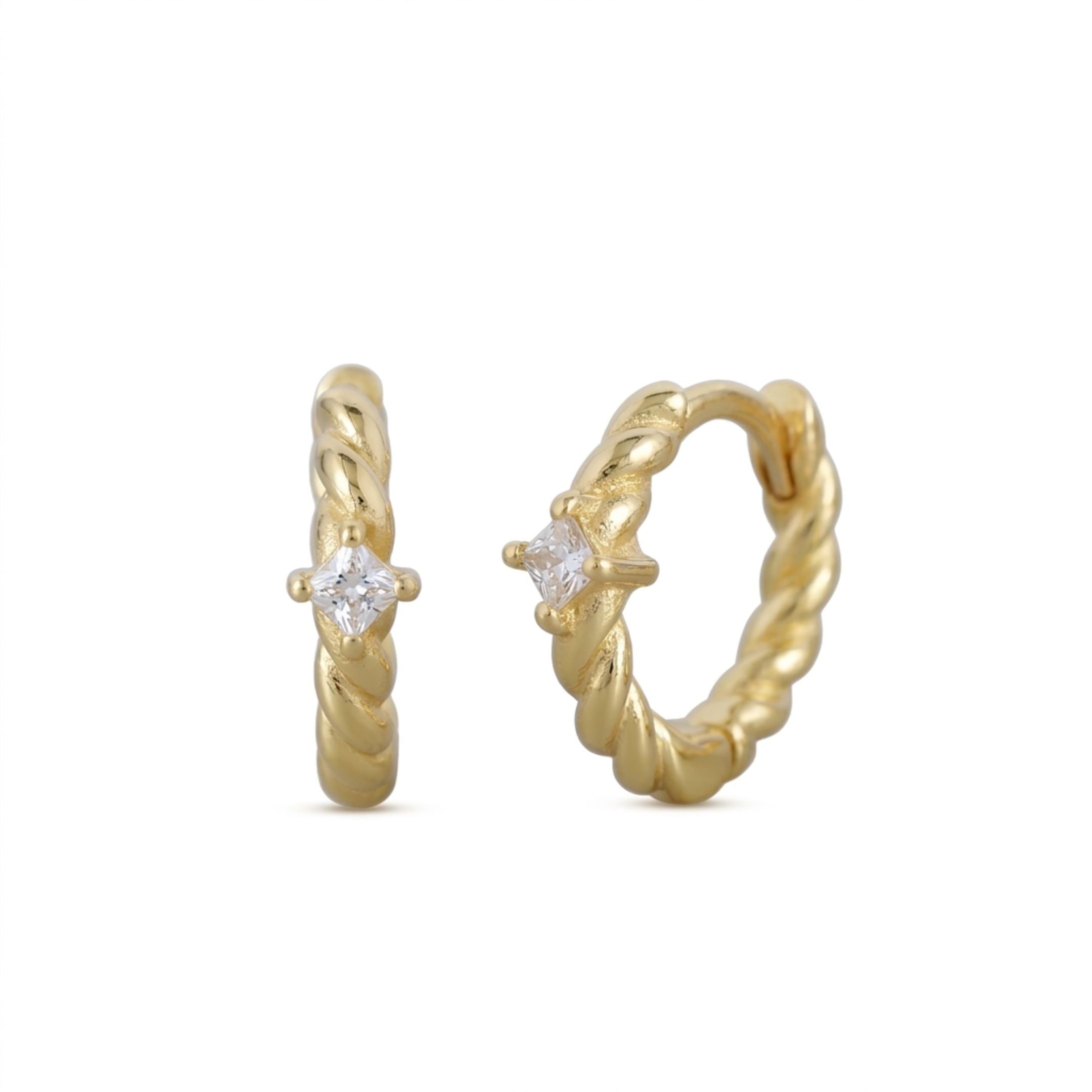 Twist CZ Huggies