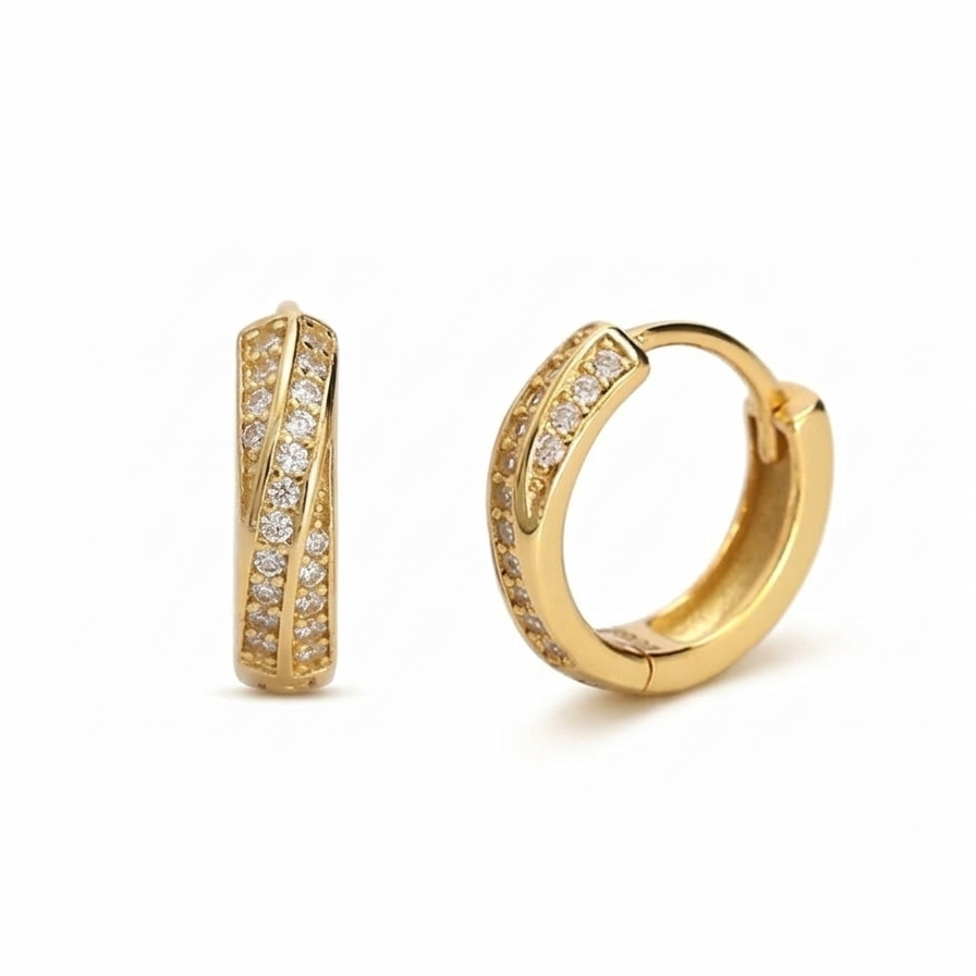 Twist Pavé Huggies