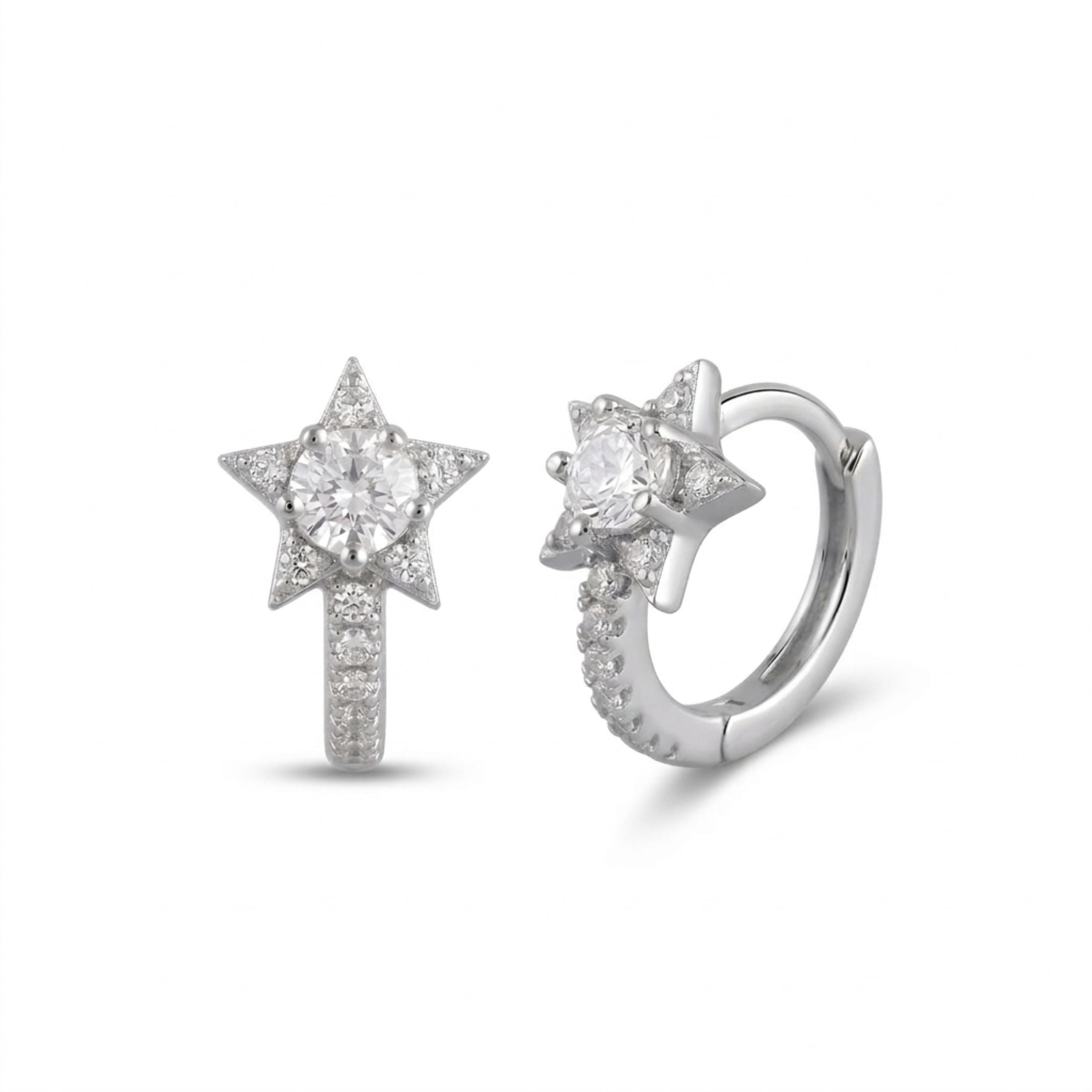 Star Pavé Huggies