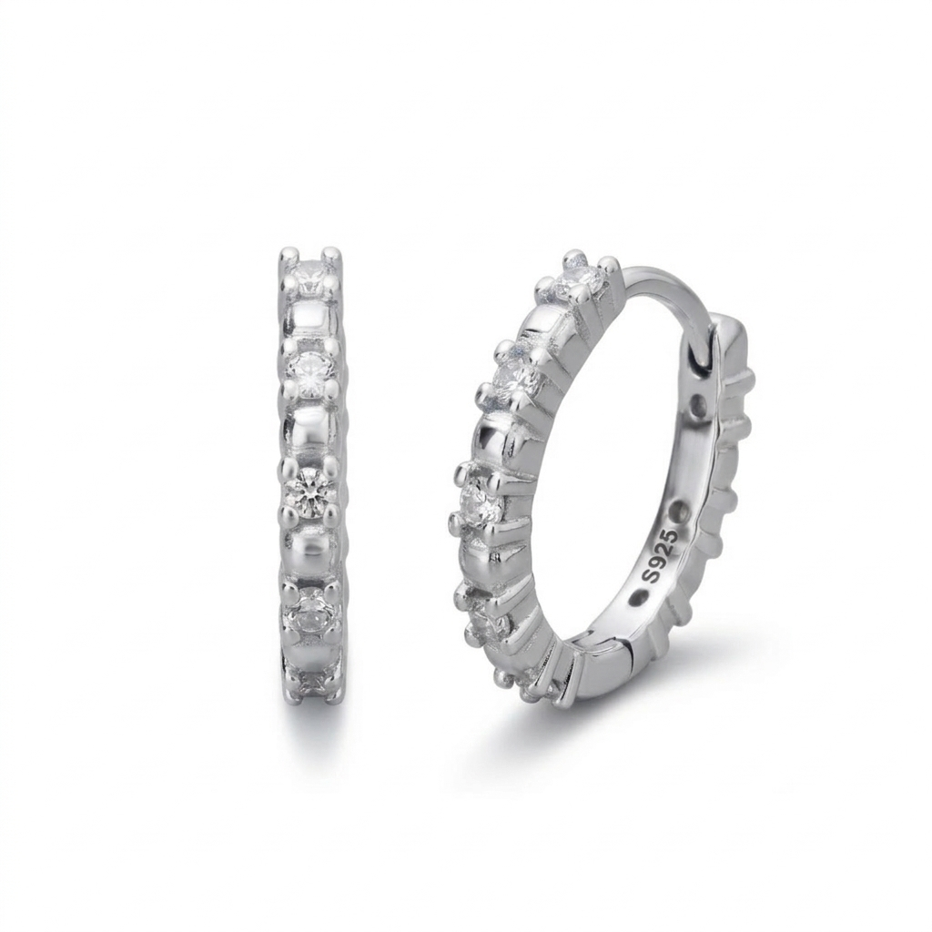 Oval CZ Pavé Huggies
