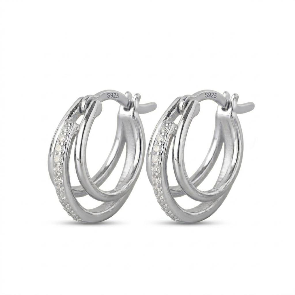 Trio Pavé Huggies