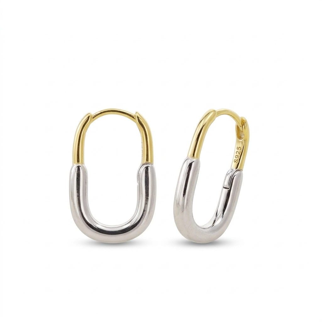 Two Tone Oval Hoops