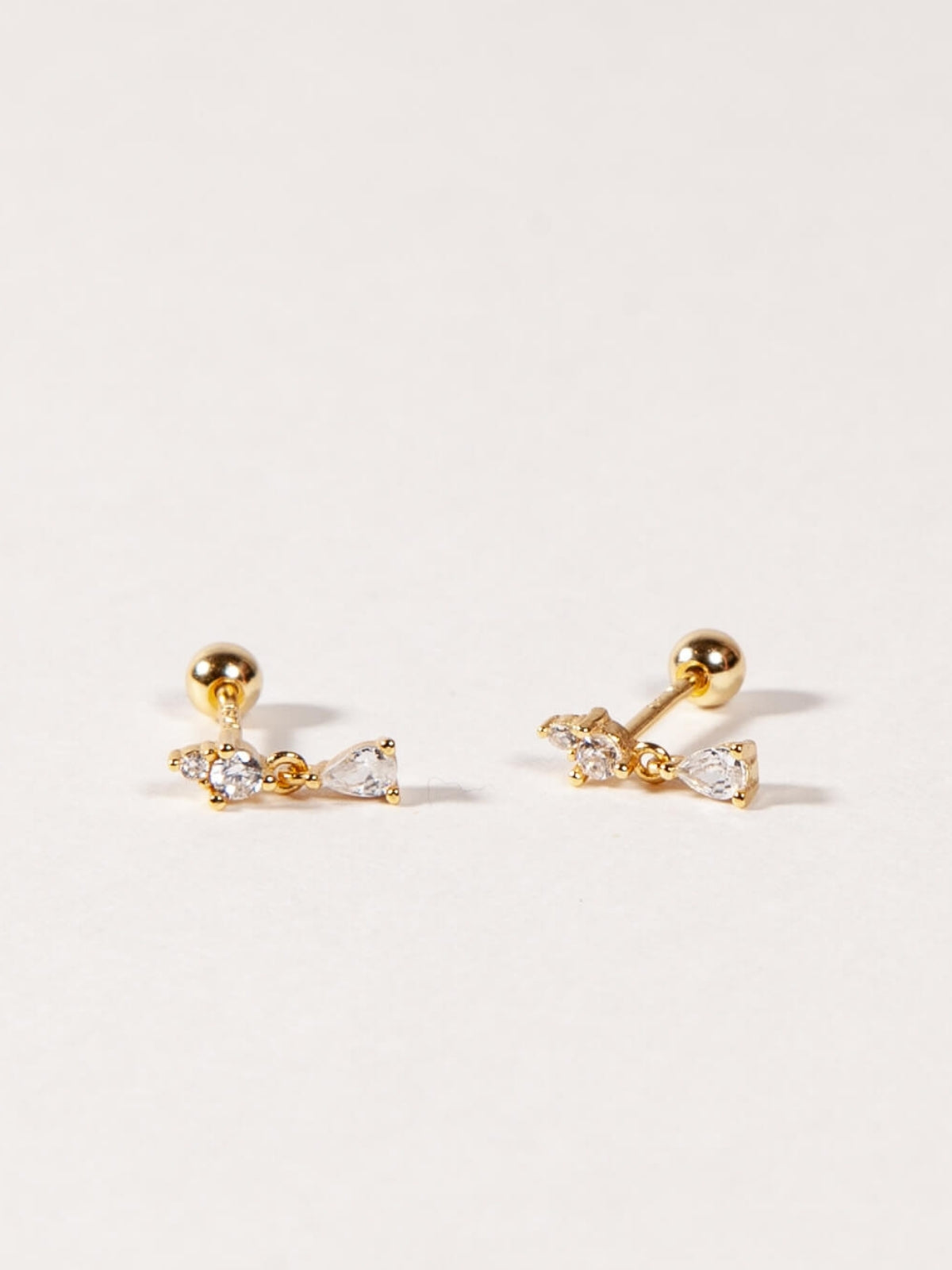 Drop Studs with ball backs on a white background