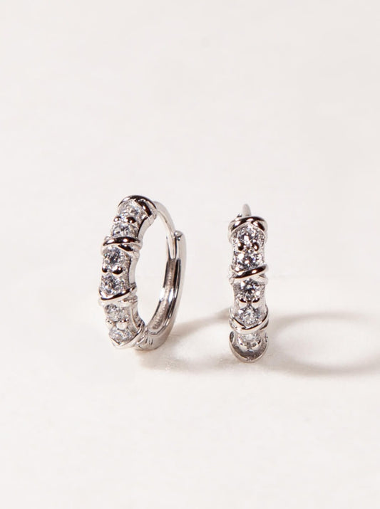 Twisted CZ Huggies 925 Sterling Silver