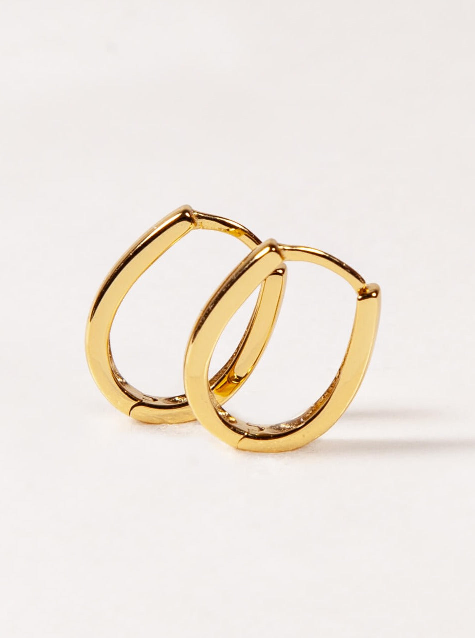 Oval Huggies in 14K Gold over Sterling Silver