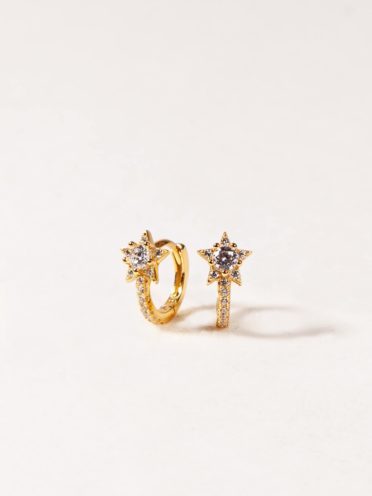 Star Huggies in Gold with CZ