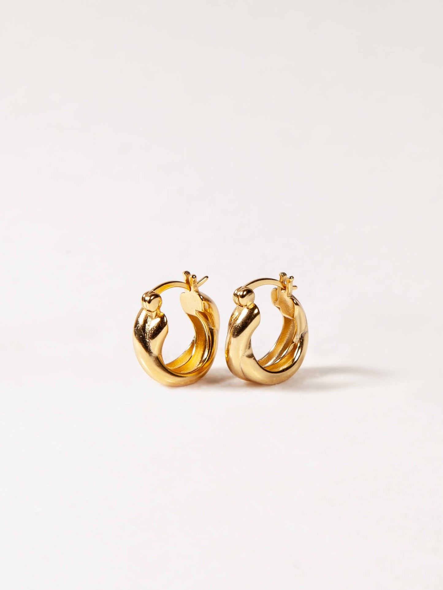 Twisted Chunky Hoops in Gold