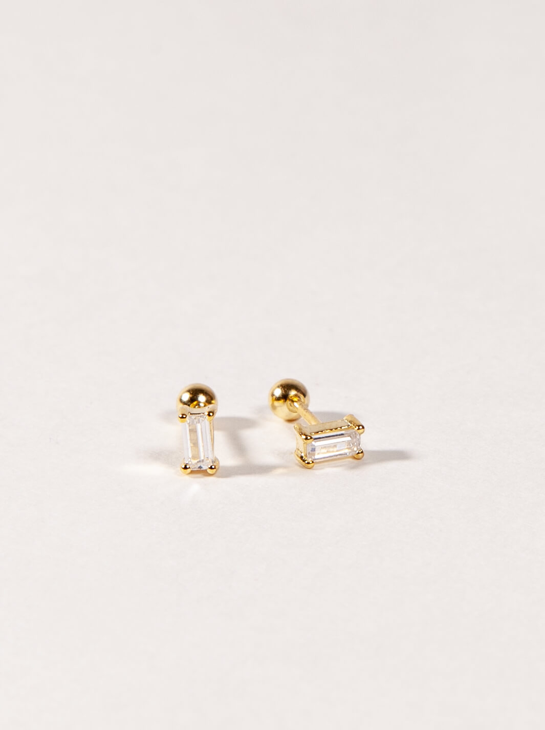 Baguette Studs with Ball Back