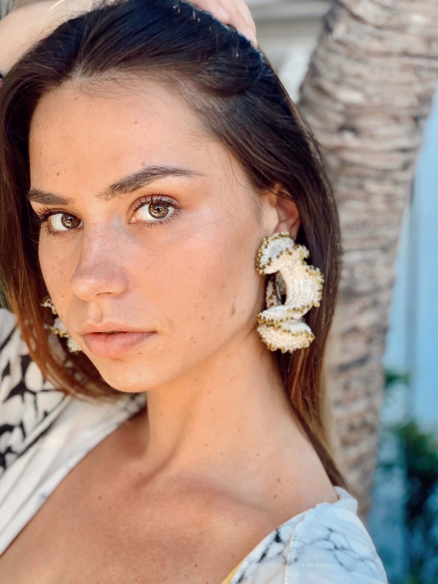 Flamenco Earrings | Beige