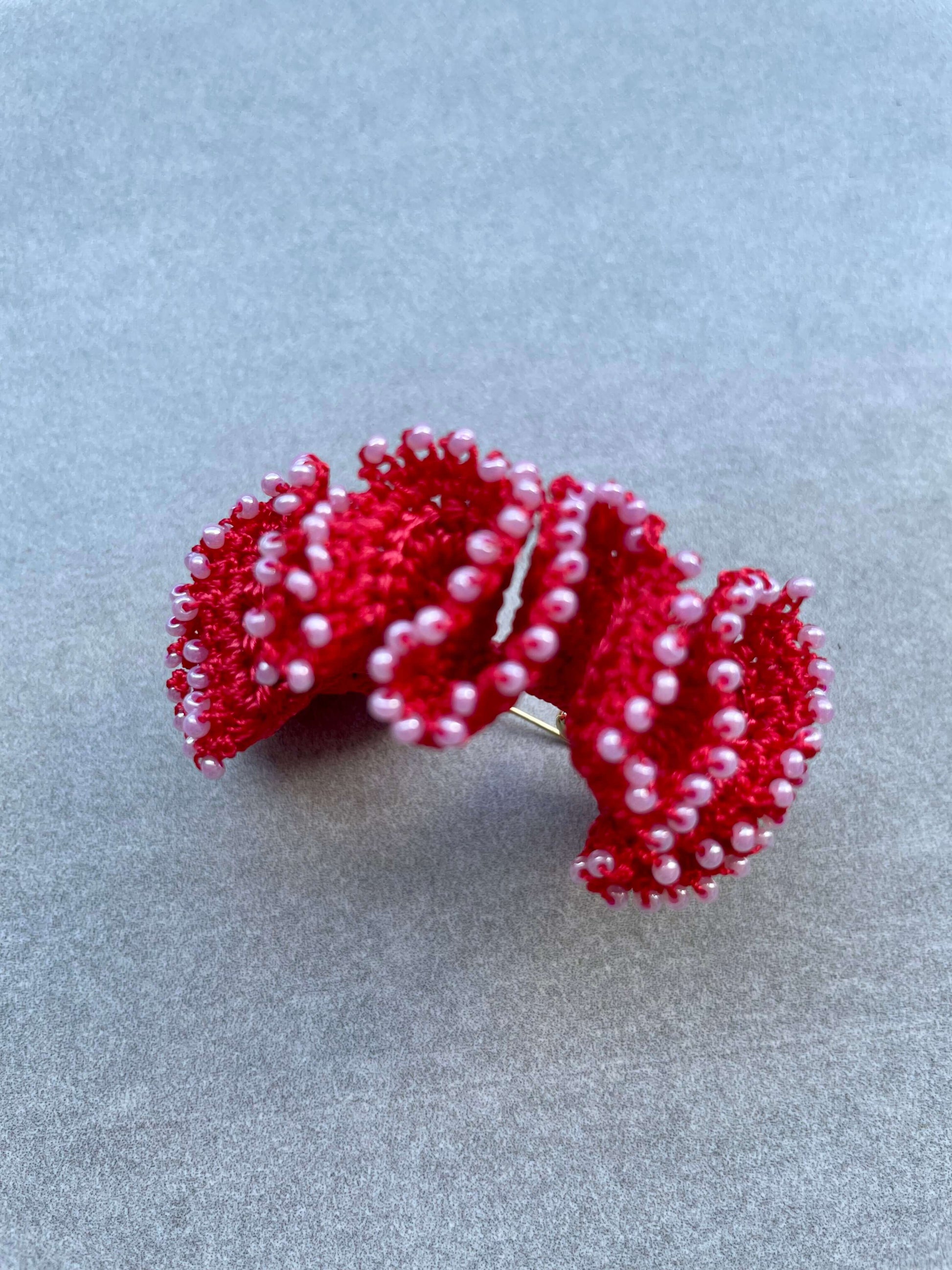 Bead Embroidery Crochet Mini Flamenco Earrings in Navy