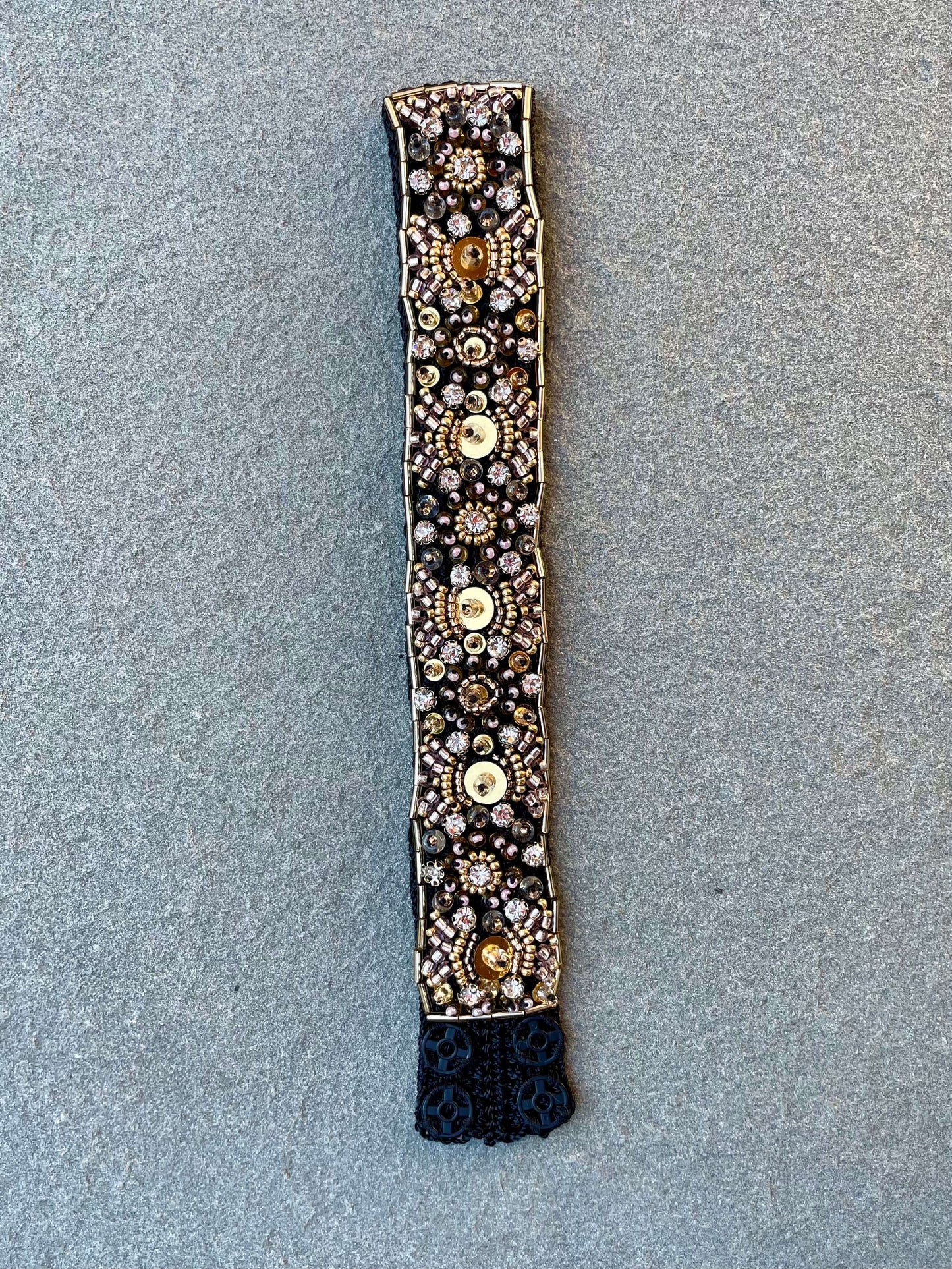 Pirilti Bead Embroidery Handmade Bracelet in Black