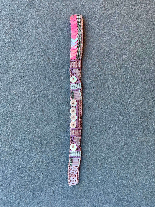 Blush Pink Miyuki Bead Embroidery Handmade Bracelet by Seyyah