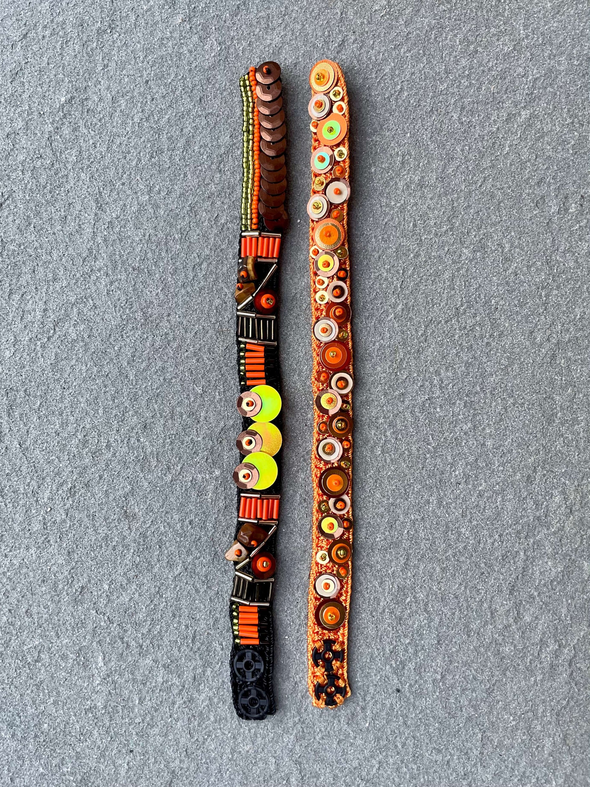 Set of two handmade bead embroidery bracelet by Seyyah
