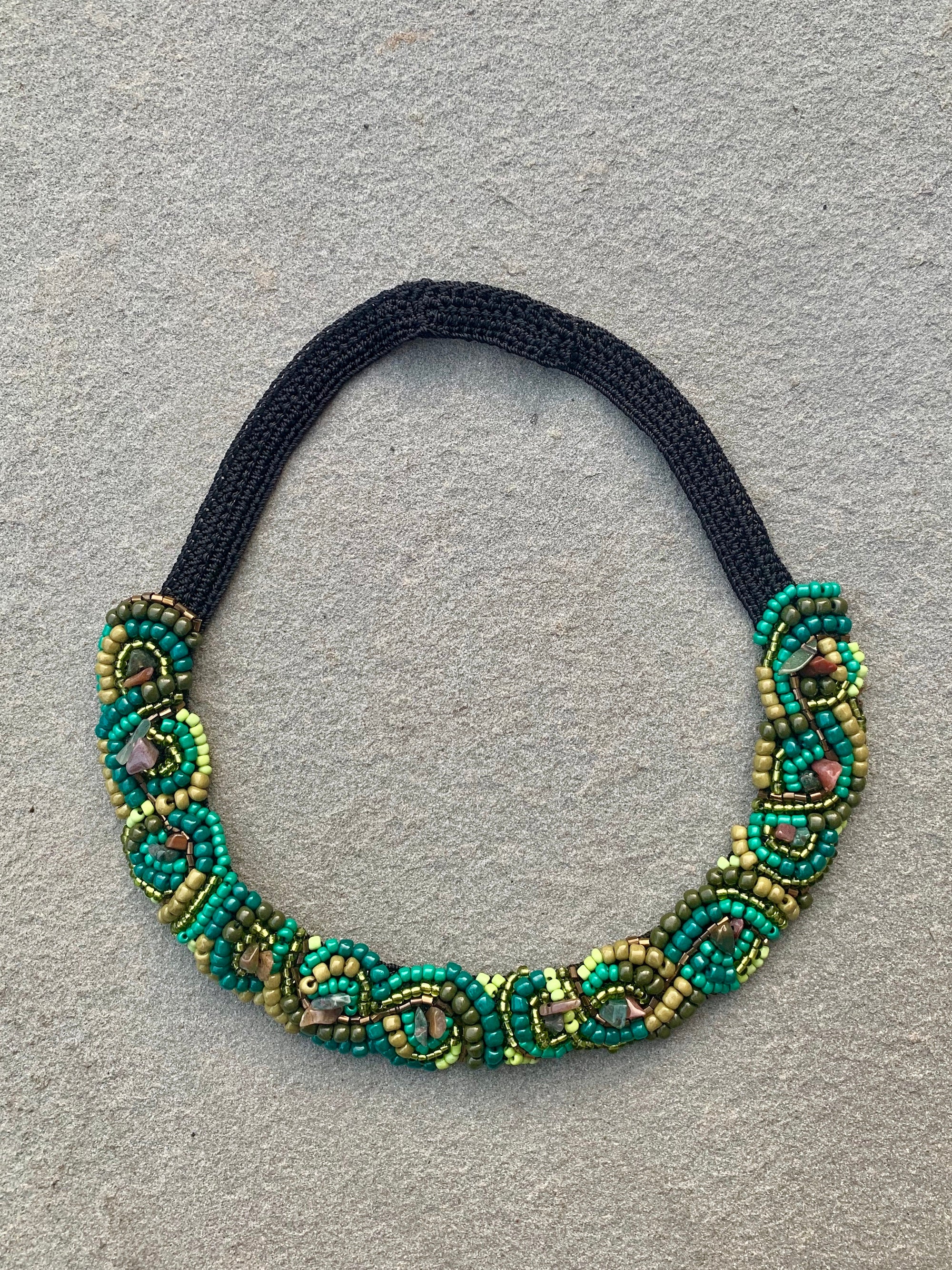 Starry Night Seed Bead Crochet Necklace, Fashion high quality necklace, Unique design, Perfect gift