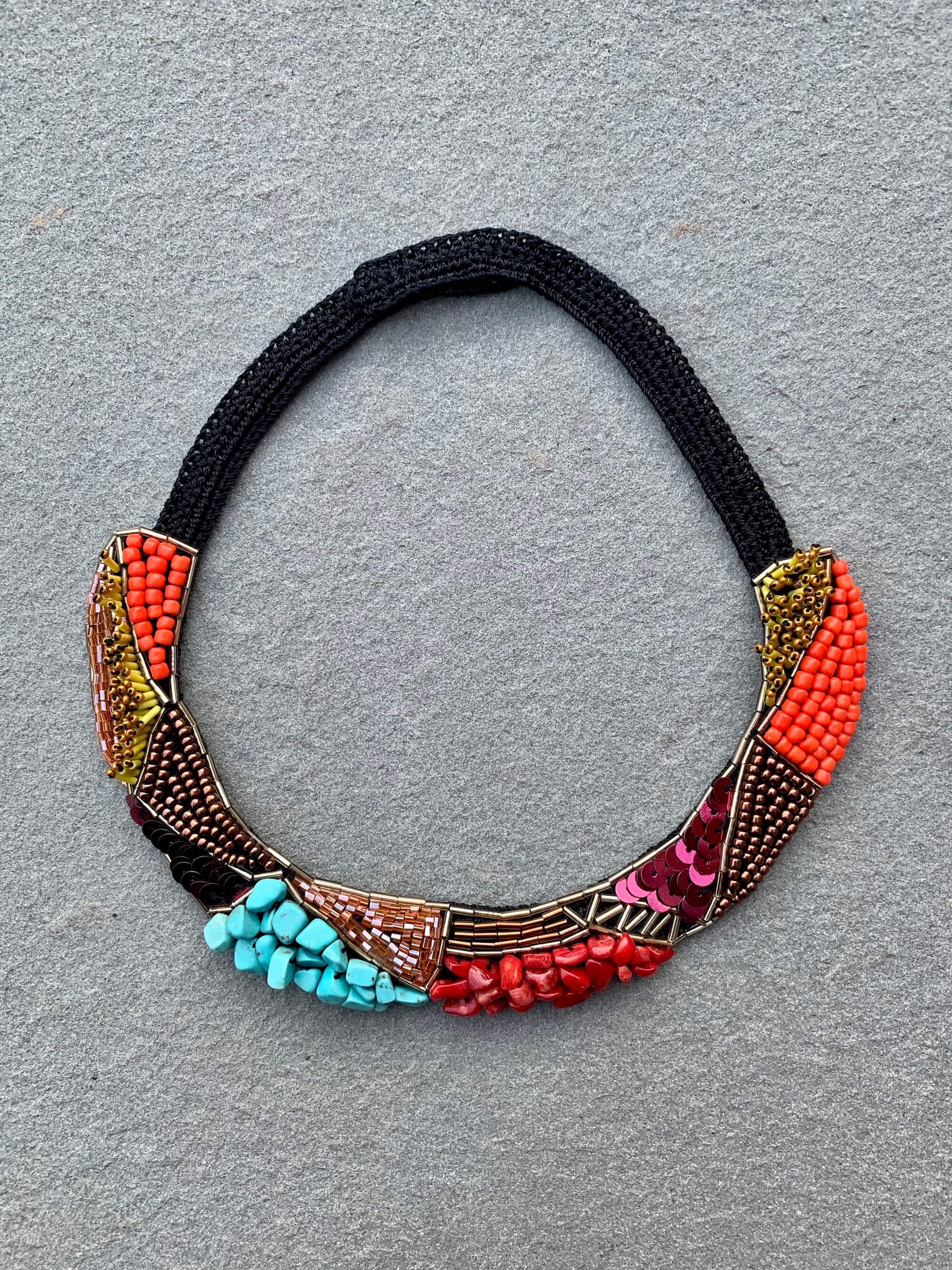 Bead Embroidery Handmade Keriman Necklace by Seyyah