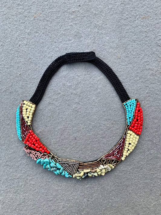 Bead Embroidery Handmade Mujgan Necklace by Seyyah