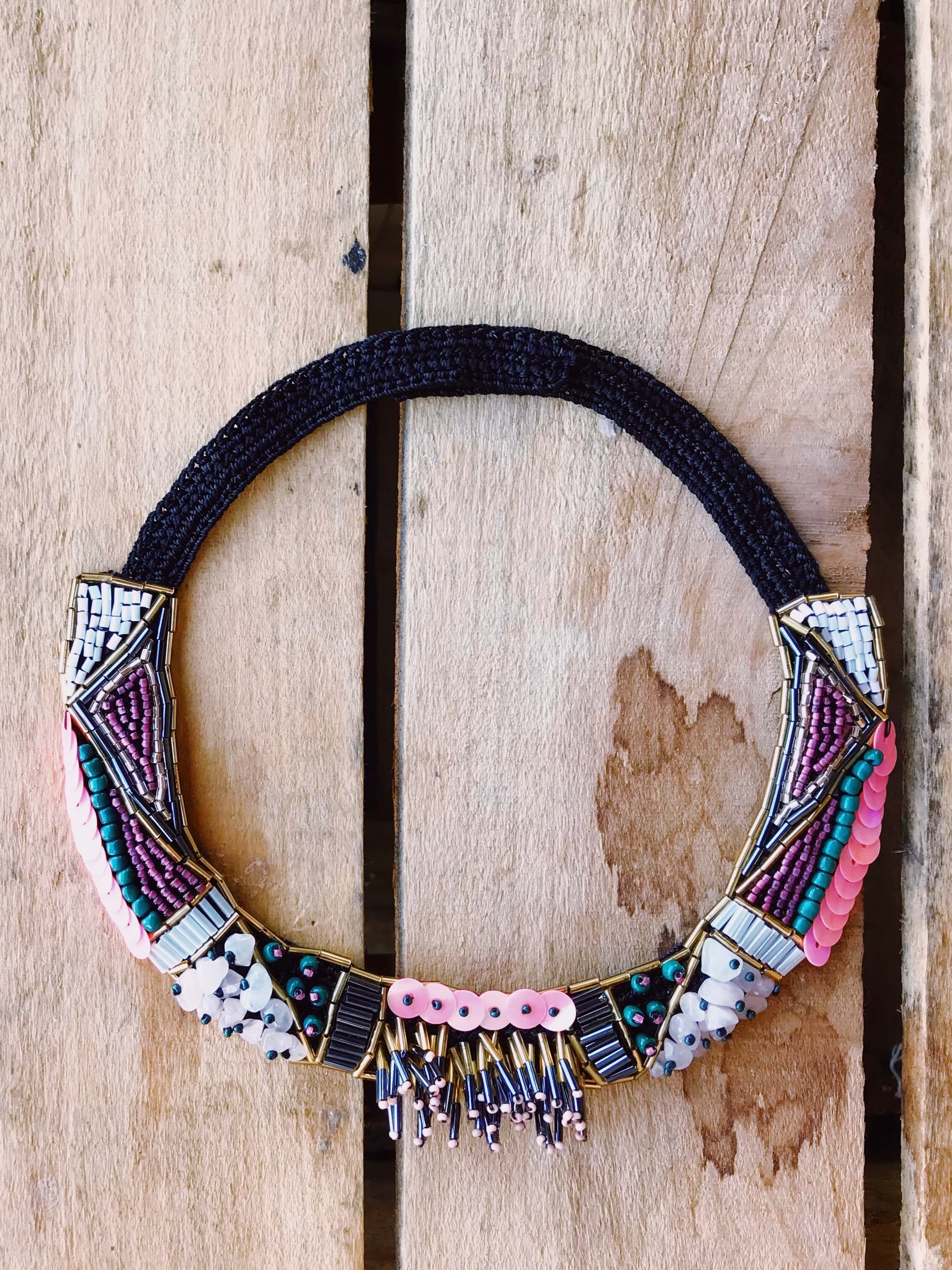 Bead Embroidery Handmade Safiye Necklace by Seyyah