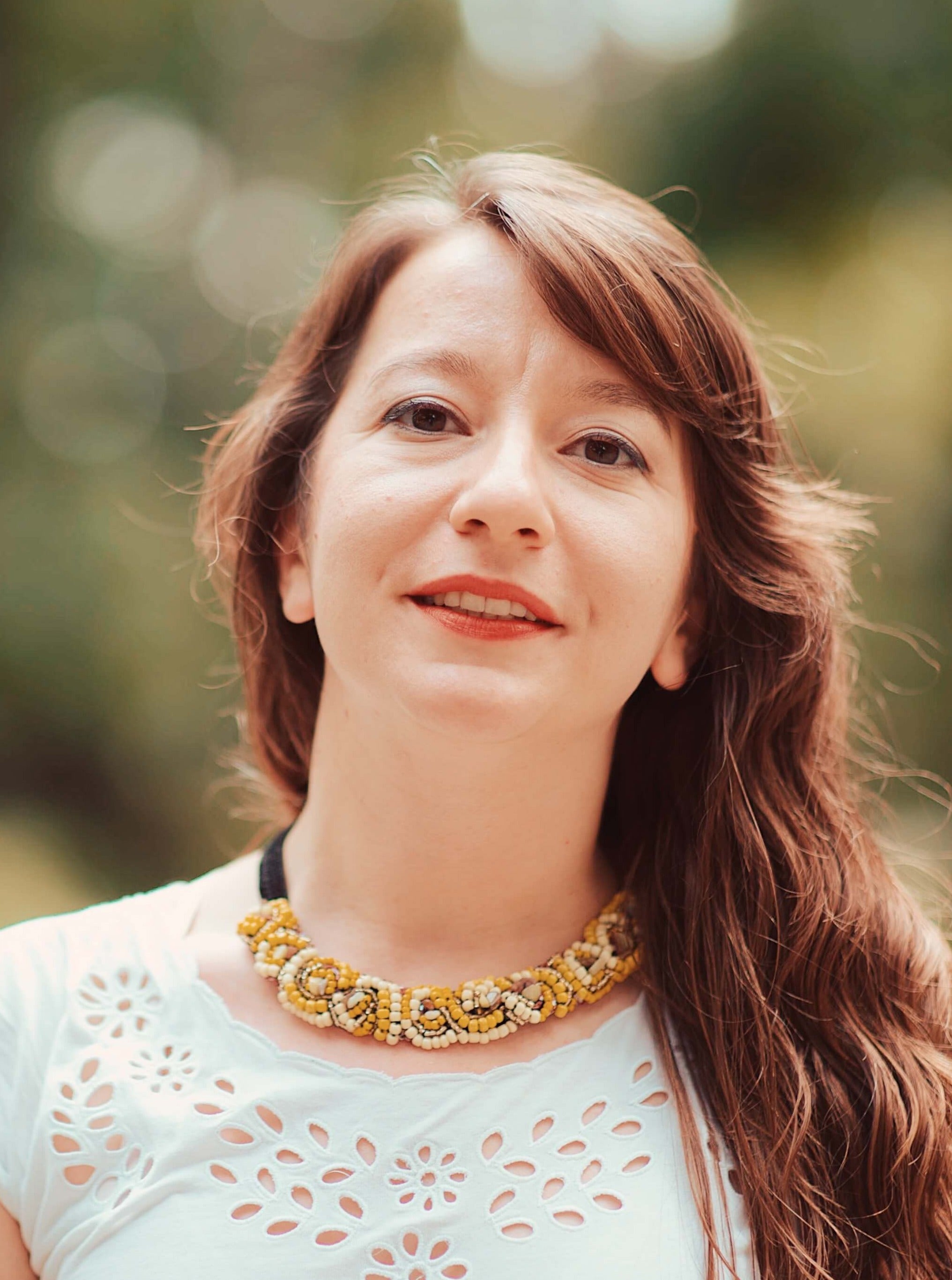 Bead Embroidery Van Gogh Necklace by Seyyah Inspired by "Wheat Field with a Reaper"